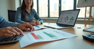 Contador analisando o fator R para reduzir impostos no Simples Nacional