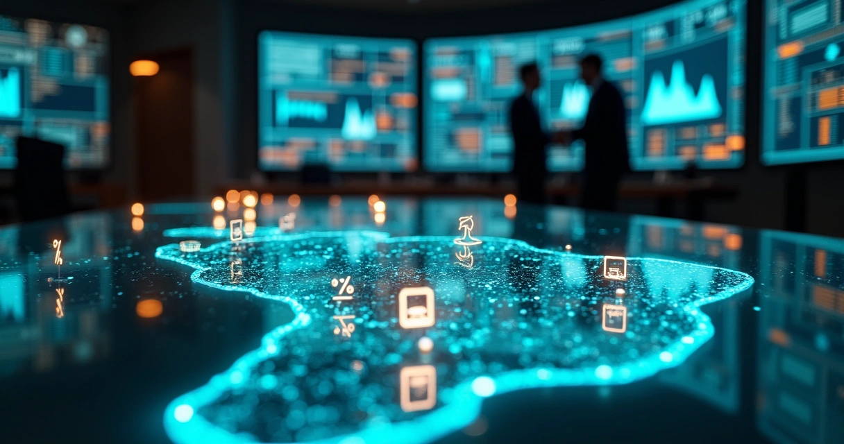 Caminhões em rodovia interestadual sobre mapa do Brasil com destaque para diferenças de ICMS entre estados