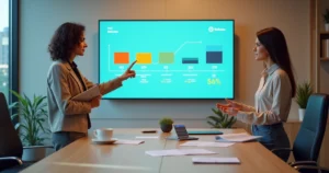 Contador explicando cronograma da reforma tributária 2026 para dona de pequena empresa de serviços